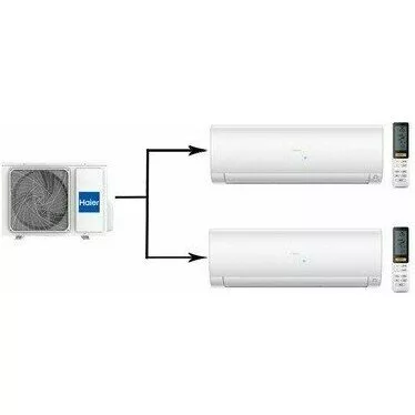 Мульти сплит система на 2 комнаты HAIER 2U50S2SM1FA-3/AS25S2SF2FA-W/AS35S2SF2FA-W